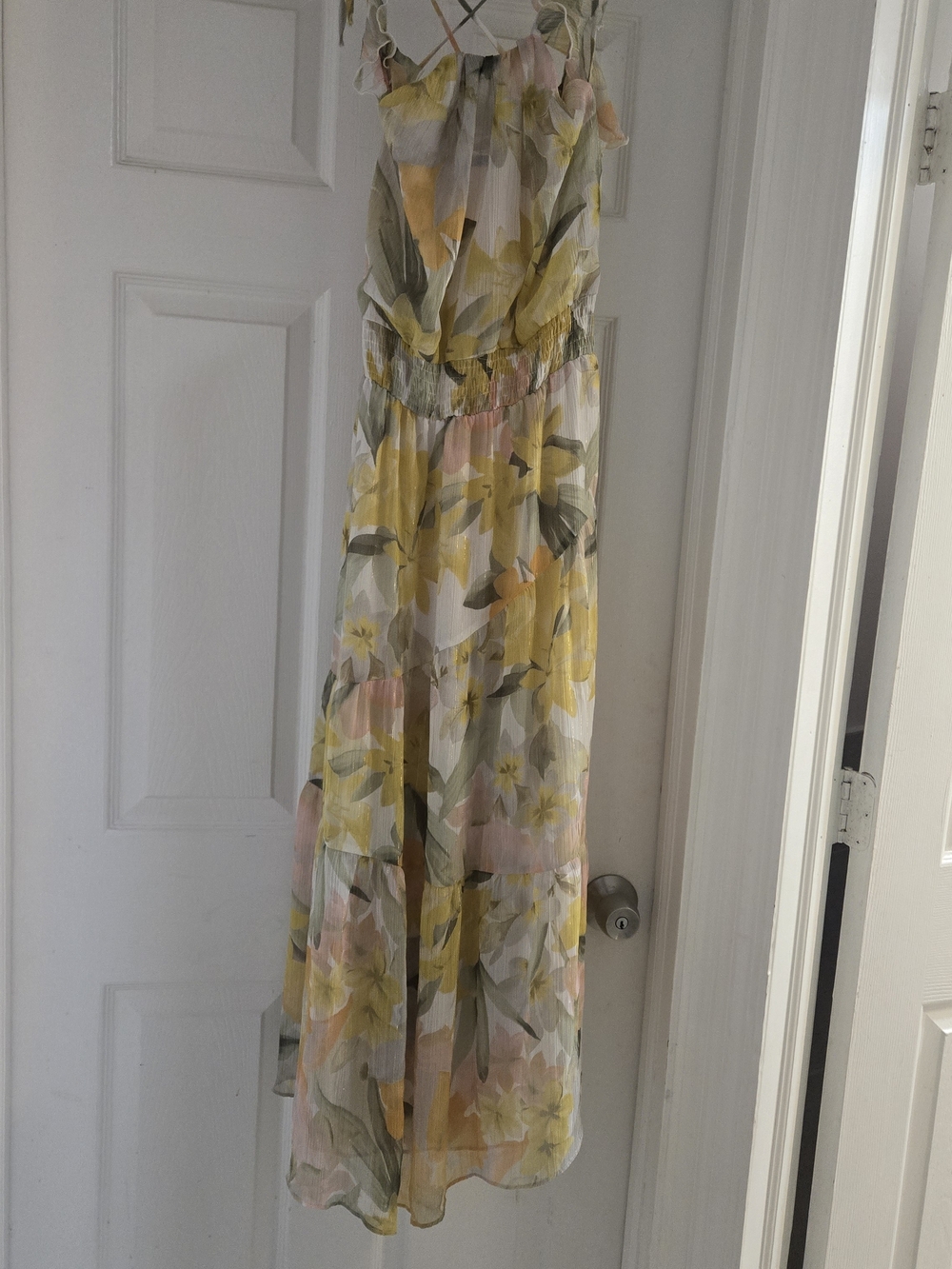 Zara Yellow Floral Chiffon Dress